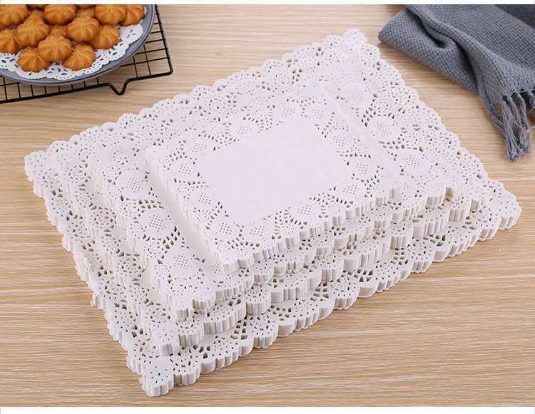 长方形花边纸油炸垫盘子食品一次性吸油纸摆盘装饰防油纸椭圆形 19*26