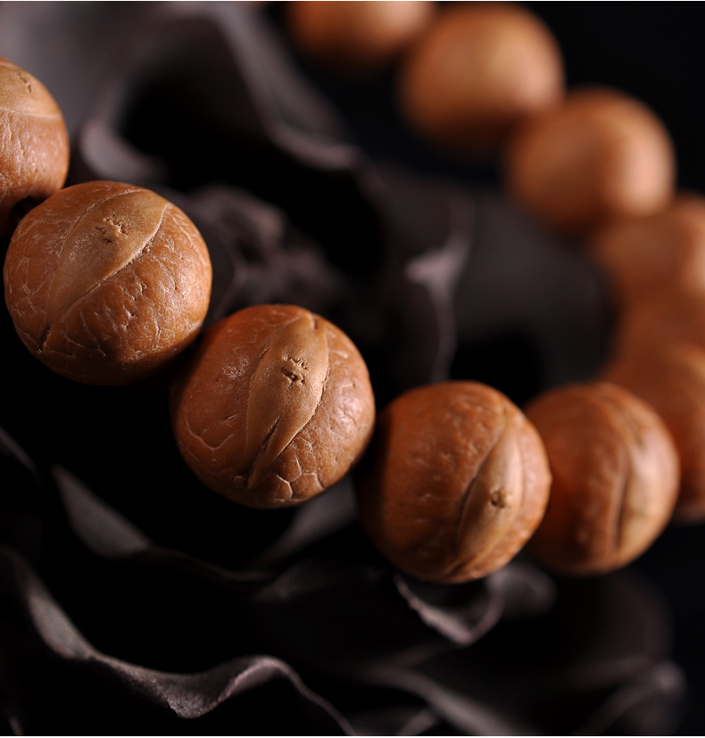 韩莹(koreing) 尼泊尔凤眼龙眼菩提手串 正宗 单圈原籽姜黄皮男女佛珠