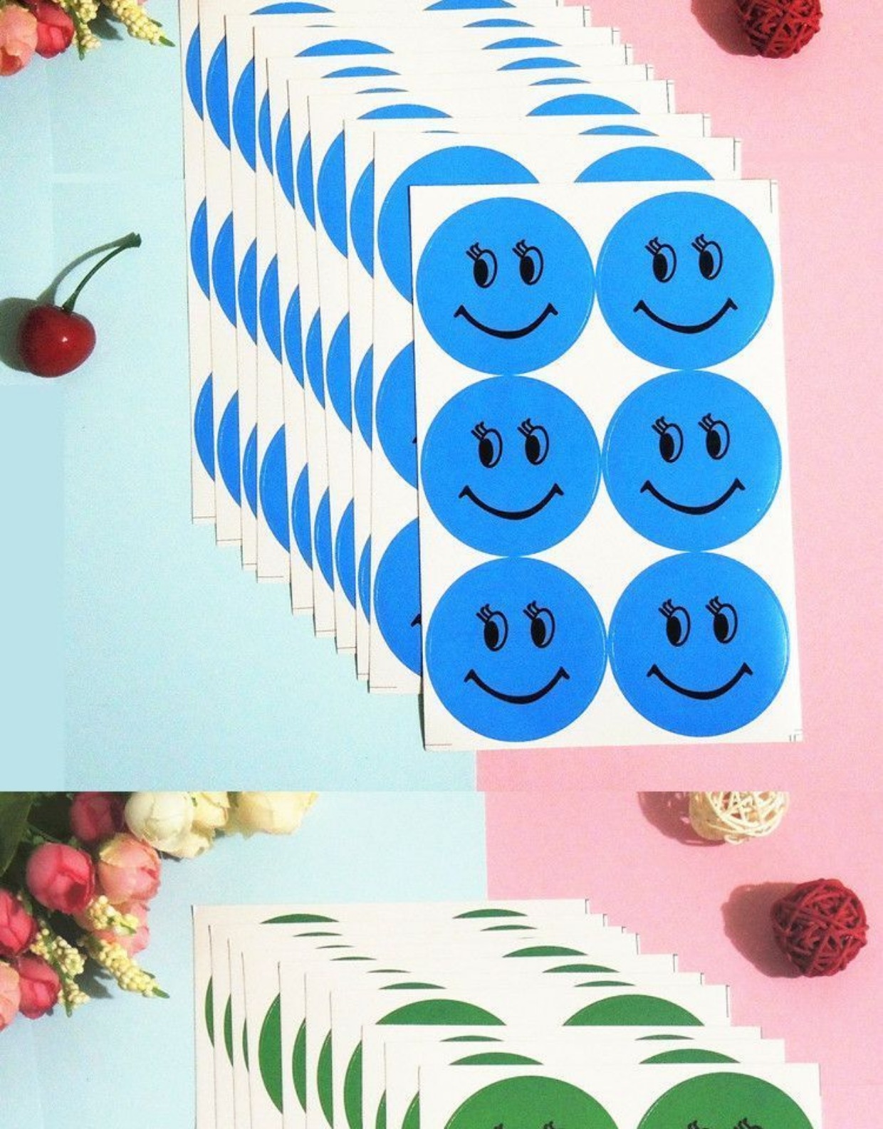 不干胶笑脸贴画贴纸哭难过脸微笑学生奖励粘贴纸幼儿园表扬贴 超大号