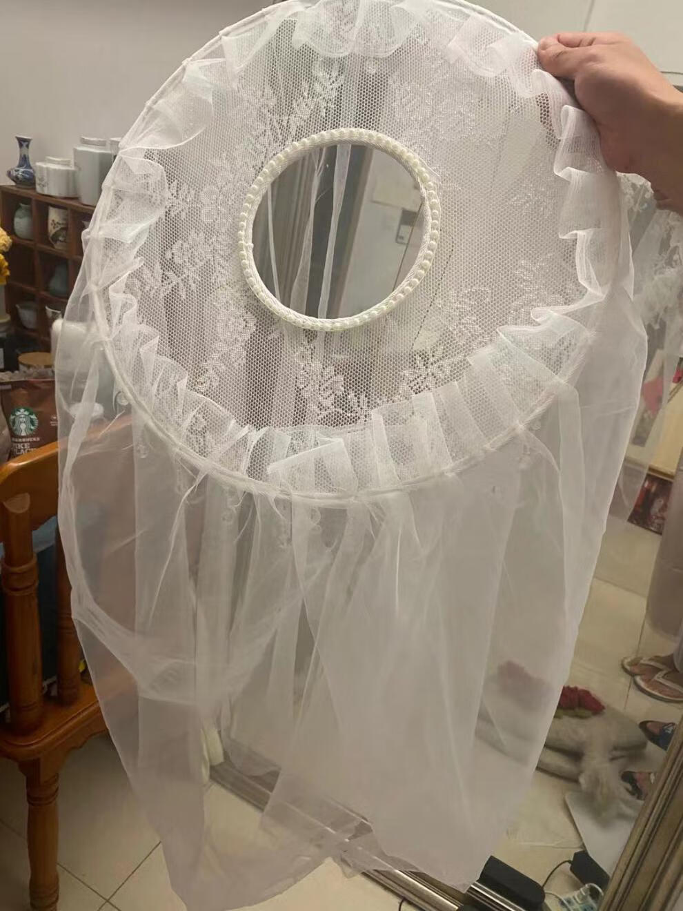 斗笠帽面纱古风帷帽多款长流苏薄纱蕾丝汉服幕篱唐风好看 黑色 帷帽