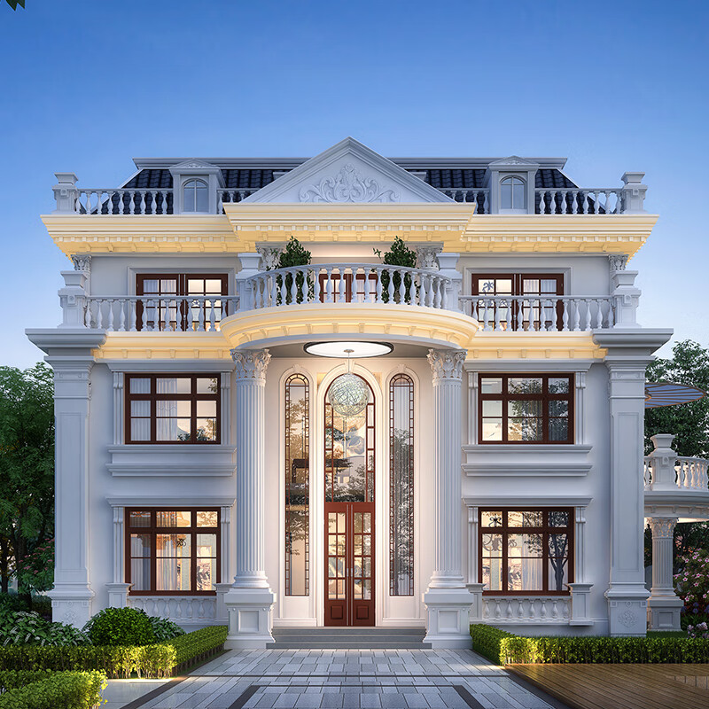 匠墅居 2102105新款二层别墅设计图纸网红农村自建房设计图效果图