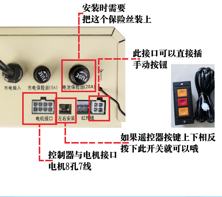 dc24v交直流捲簾門控制箱220v車庫電動捲簾門儲備電源卷閘控制器dc24v