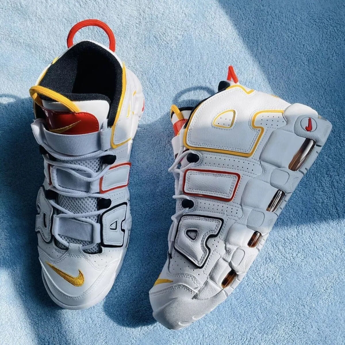 大air皮蓬篮球鞋aj高帮男鞋女鞋休闲鞋三色拼接外星人蛇皮运动鞋 白橙