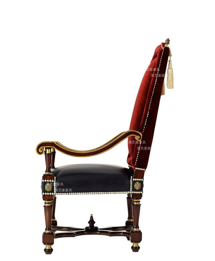 美式法式餐椅橙糯新古典休闲椅英式亚历山大将椅欧式复古沙发椅子老虎