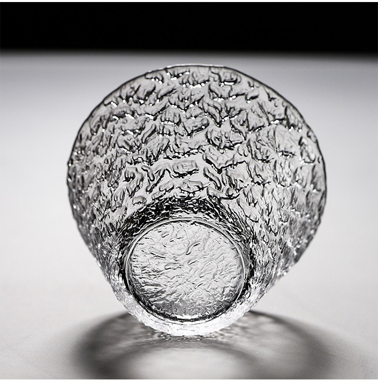 丰陶张生日式锤纹主人杯大号玻璃日本酒杯手工杯功夫茶单杯品茗杯家用