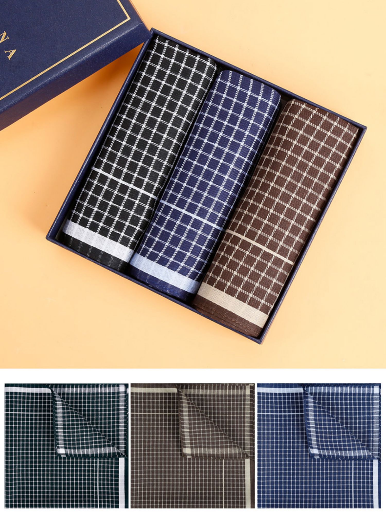 老式经典男士手帕纯棉吸汗擦眼泪随身日式大方巾全棉正方形手绢风度3