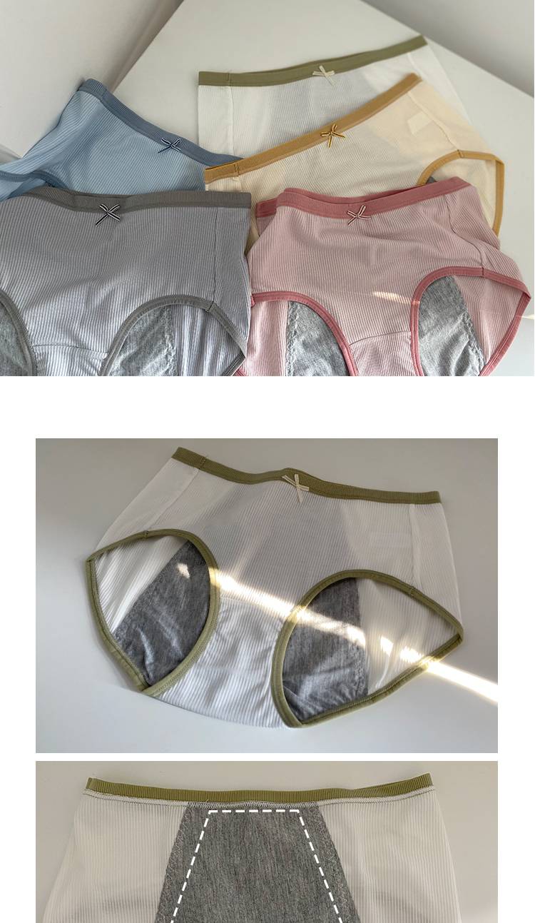 中腰内裤女式生理期假期女生大姨妈女士经期易洗短裤头底裤衩绿色m