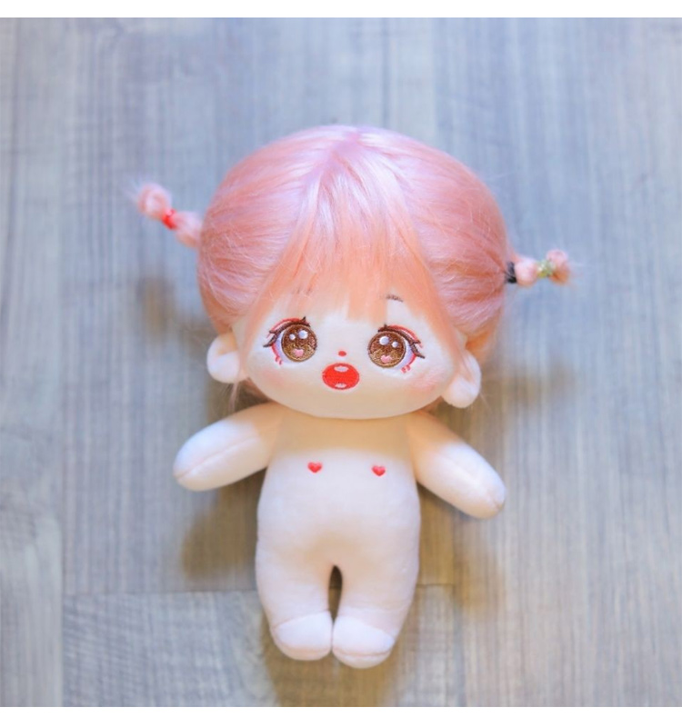 难哄的棉花娃娃 花娃娃公仔裸娃炸毛女孩难哄厘米人形玩偶生日礼物 桃