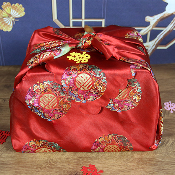 结婚用红包袱女方新娘陪嫁嫁妆红色婚庆用品包裹布包袱皮娘家大全圆福