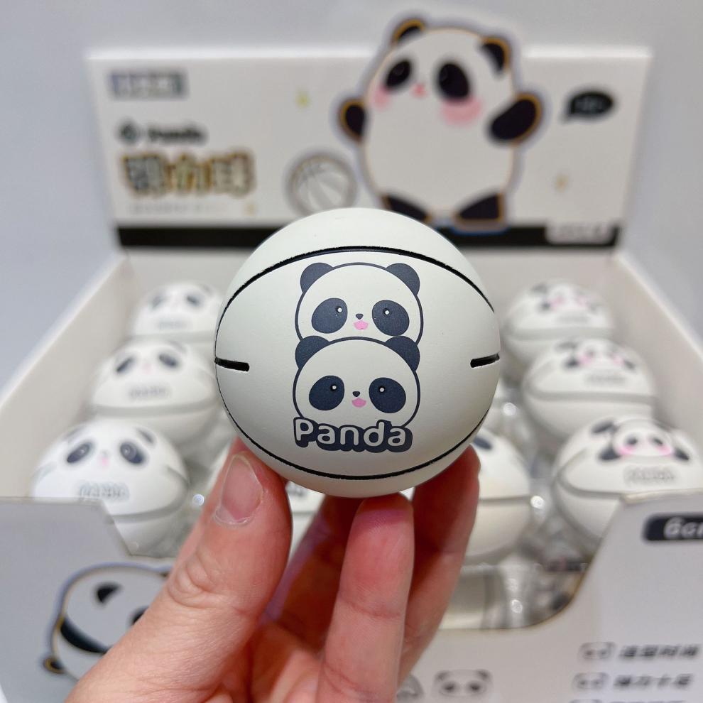 海绵球高弹力球早教反应训练手抓解压发泄小篮球足球儿童玩具熊猫球