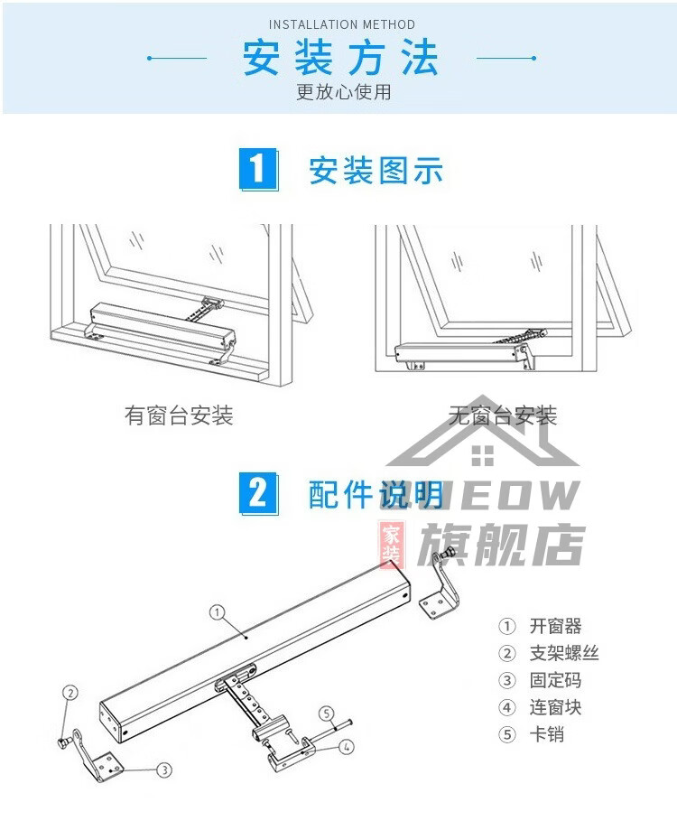 电动开窗器平移推拉窗自动智能推窗器链条式开窗机消防电动排烟窗