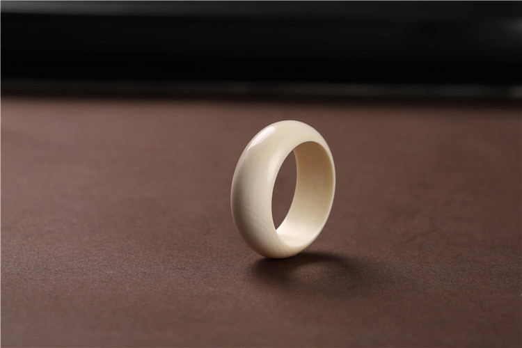 猛犸象牙戒指 时尚男女情侣素圈简约指环 文玩尾戒中指小指素戒饰品