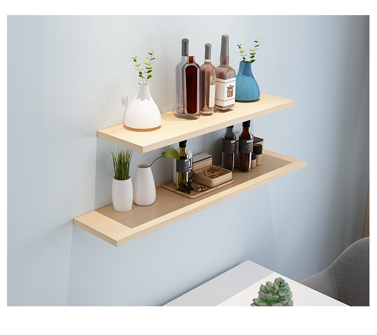 定制实木板片材料一字隔板墙上置物架衣柜层板原松木书架桌面搁板