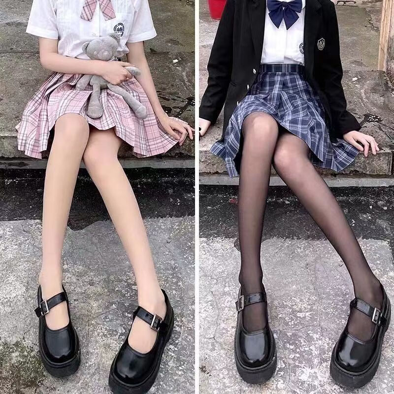 白丝袜jk白丝黑色连裤袜纯欲丝袜防勾丝性感光腿神器显瘦大腿袜lj 纯