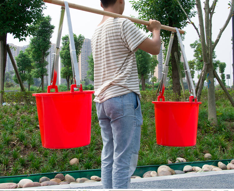 牛筋水桶塑料加厚熟胶挑粪桶尿桶老式双耳担水桶浇菜耐摔农村家用麦桑