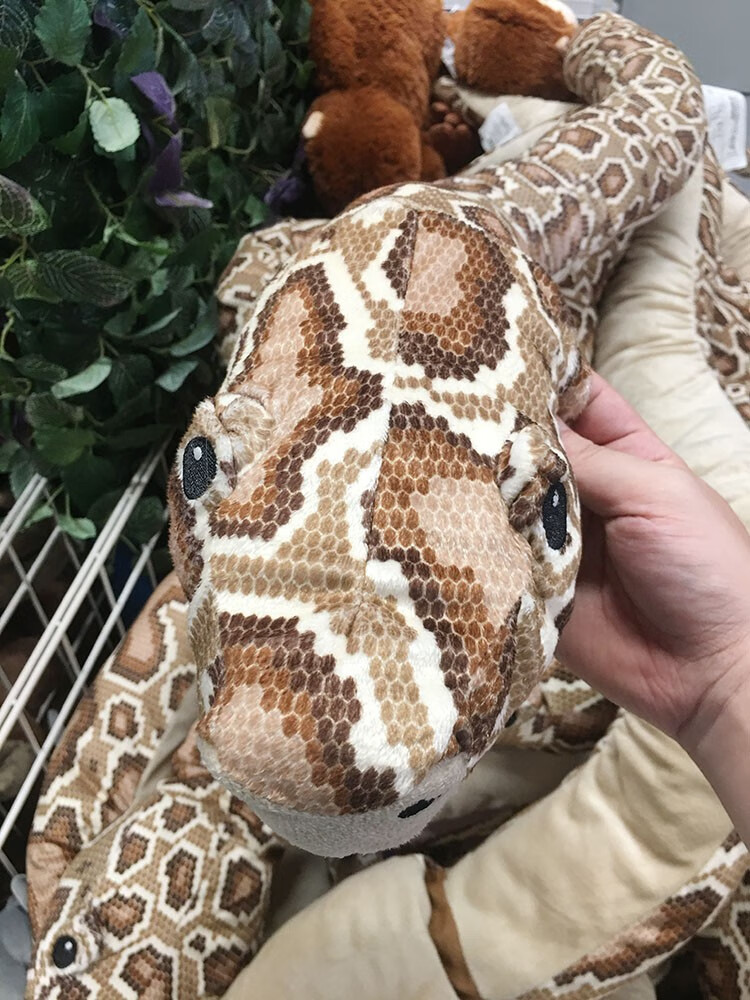 ikea宜家大蛇玩偶毛绒玩具蛇可爱公仔宝宝睡觉安抚抱枕仿真大蟒蛇大蛇