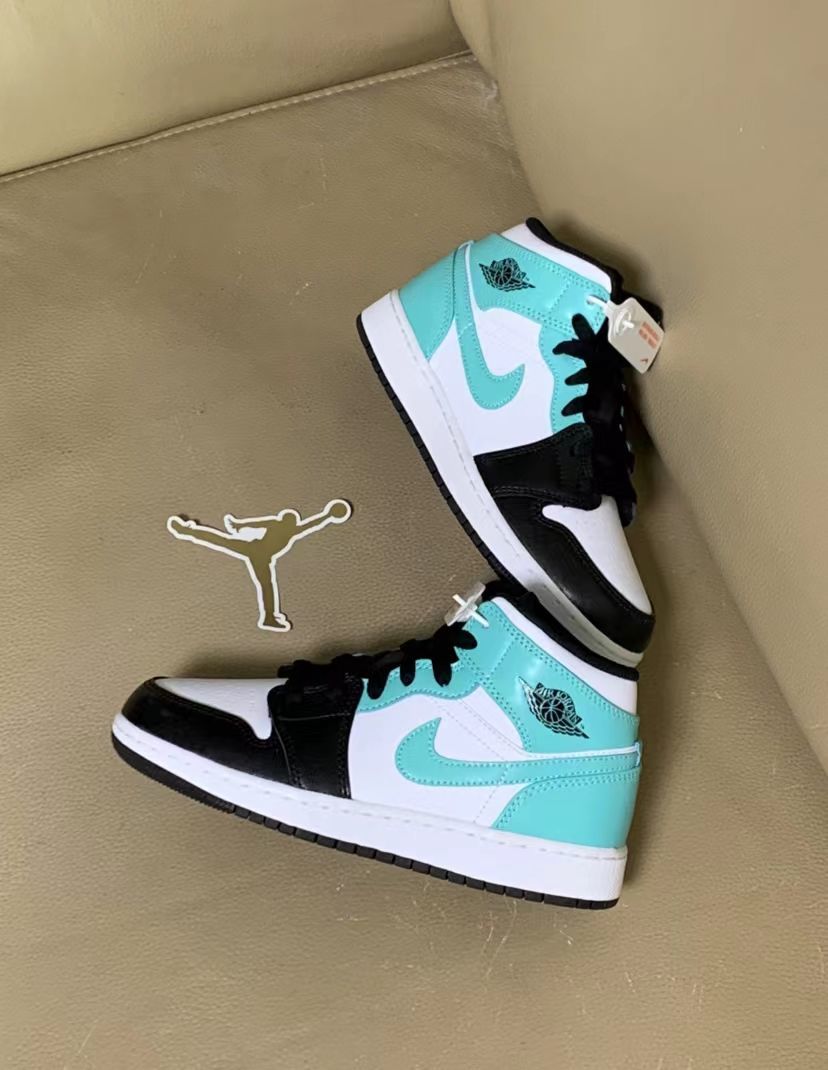 纯原aj1 air mid "lsland green"(gs)蒂芙尼绿 男女同款 休闲篮球鞋