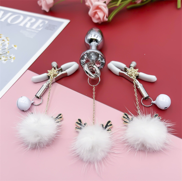 毛球肛塞铃铛后庭塞情趣玩具用品女用男用pp眼装饰尾