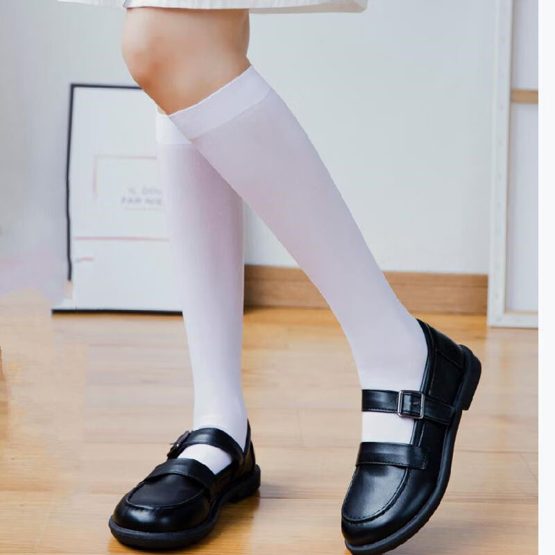 儿童袜子夏薄款天鹅绒丝袜幼儿园女童小腿袜学生校服中筒袜防滑sn3975