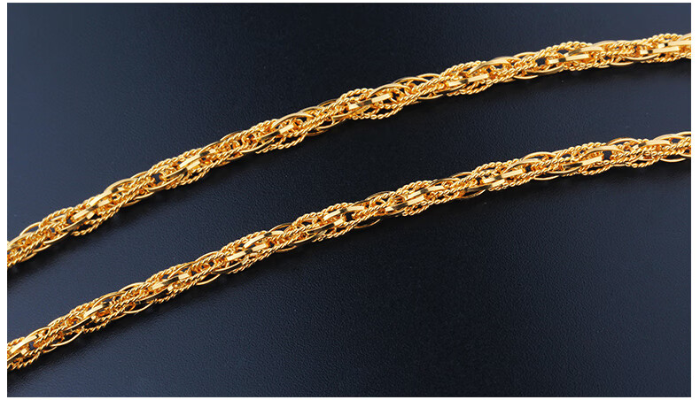 老凤凰520礼物同款au999黄金绞丝项链男女款链时尚自戴百搭锁骨颈链