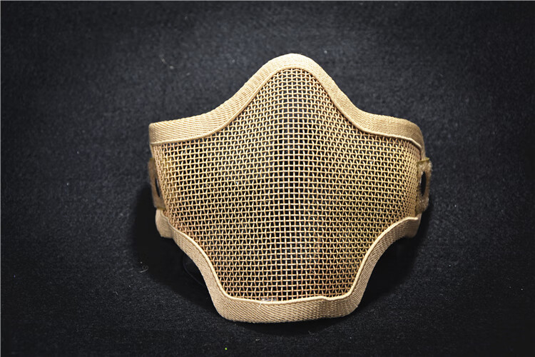 否 战术cf护嘴网迷彩户外双带半脸骷髅面具钢丝网面罩野战游戏防护罩