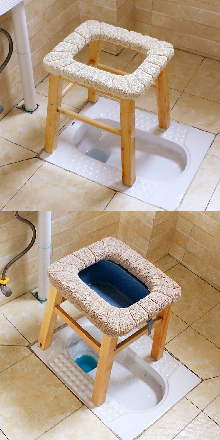 实木坐便器家用马桶老人可移动凳子可折叠上厕所坐便椅可折叠带靠背带
