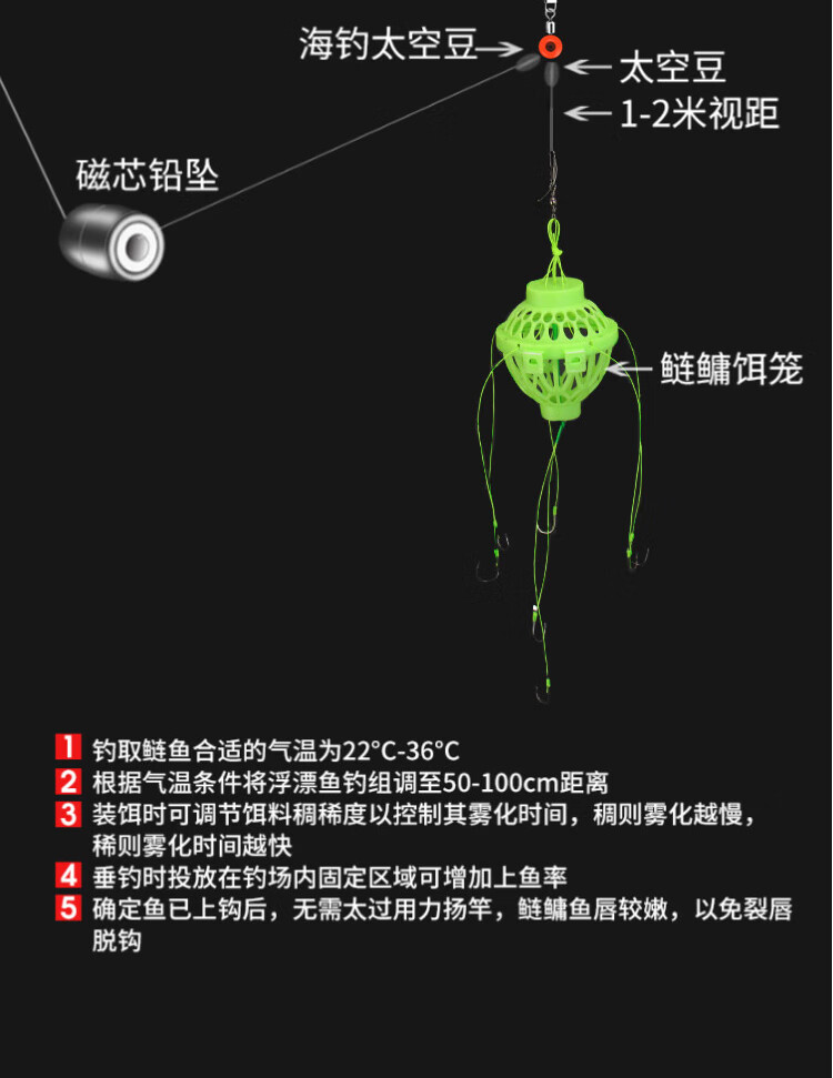 水怪钓笼鲢鳙专用加厚款爆炸钩抛竿海竿远投鲢鱼钓组套装配件雷宝钓笼