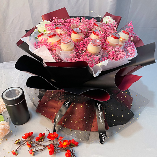 抖音网红创意情人节生日礼物送闺蜜养乐多旺仔花束diy材料包装纸