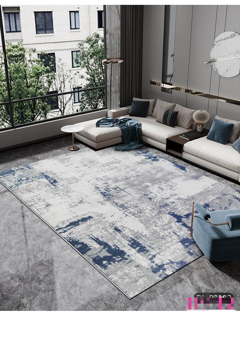 地毯卧室客厅蓝灰色轻奢简约茶几毯家用北欧床前毯 bl-82190 1.6米x2.