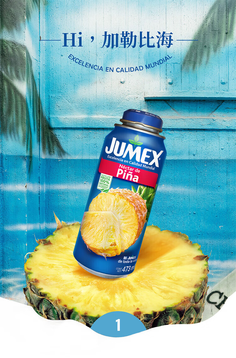 茗仟(mingqian) jumex果美乐生活 原装进口凤梨汁菠萝汁果汁组合饮料
