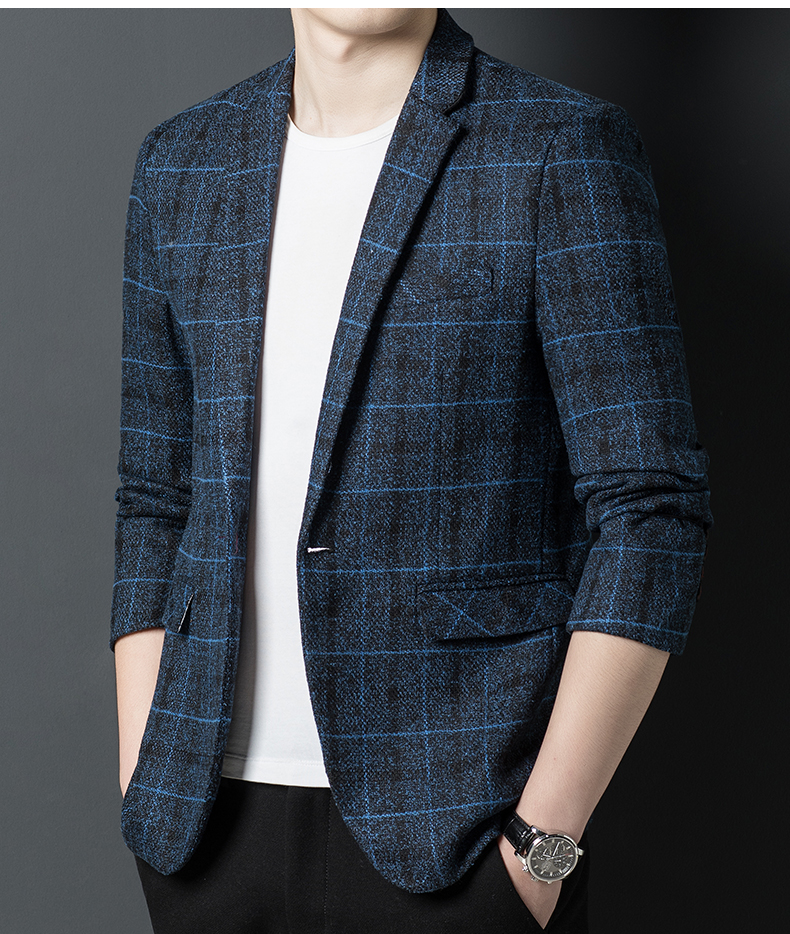 aemape美国苹果西服男秋冬款男士韩版休闲小西装单西外套灰色m