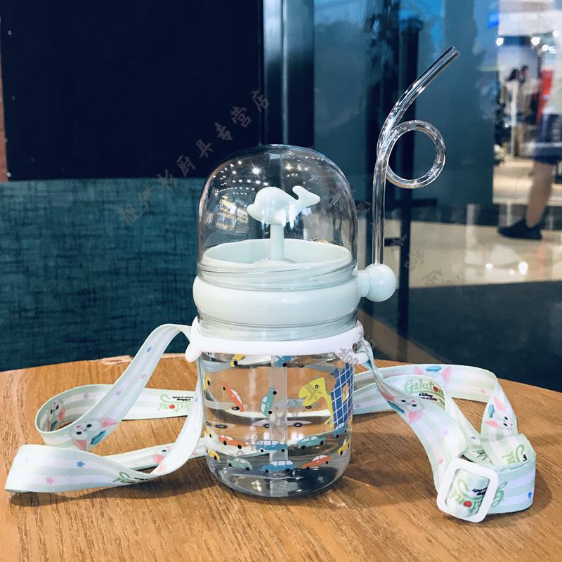 特百惠tupperware同款鲸鱼儿童杯会喷水杯子小学生网红可爱喷泉杯女防