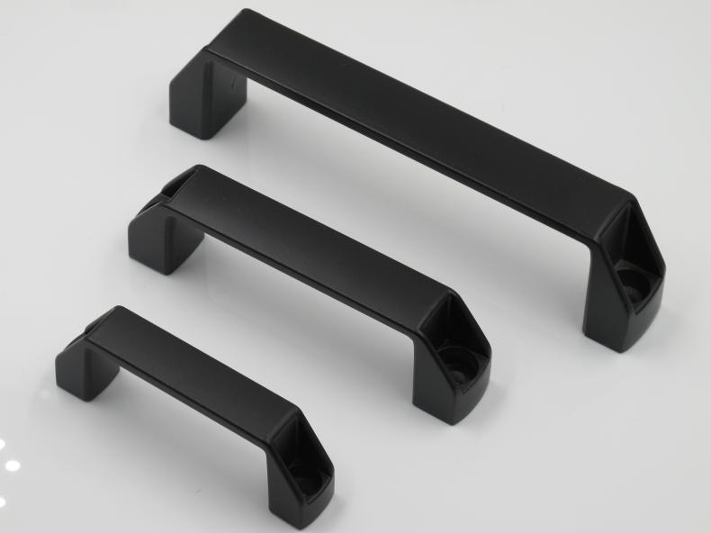 加厚铝合金黑色拉手抽屉柜门把手明装工业设备拉手工具箱拉手 黑色明