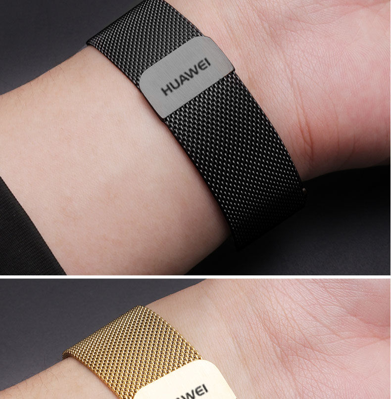 适用于华为b5手环表带原装款b6运动时尚款钢带b3摩卡棕网带智能手表