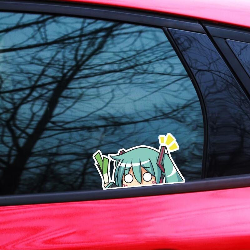 初音未来车贴 初音未来汽车贴纸动漫二次元痛车族车贴三角窗摩托车