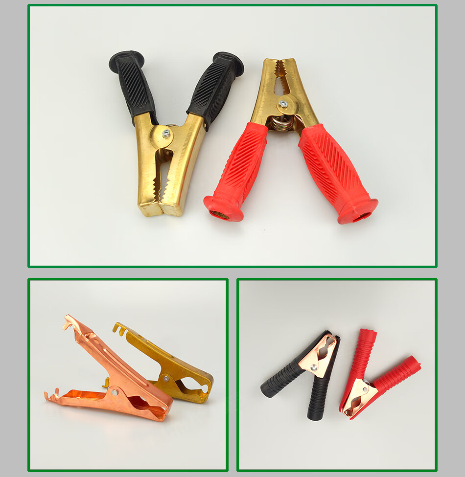 电瓶夹子铜加厚汽车电瓶搭火线强力鳄鱼夹蓄电池电线连接线卡子鳄鱼夹
