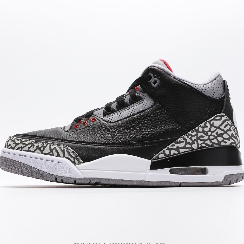 卓越高端店aj3 黑水泥 爆裂纹 篮球鞋 854262-001 黑 40【图片 价格