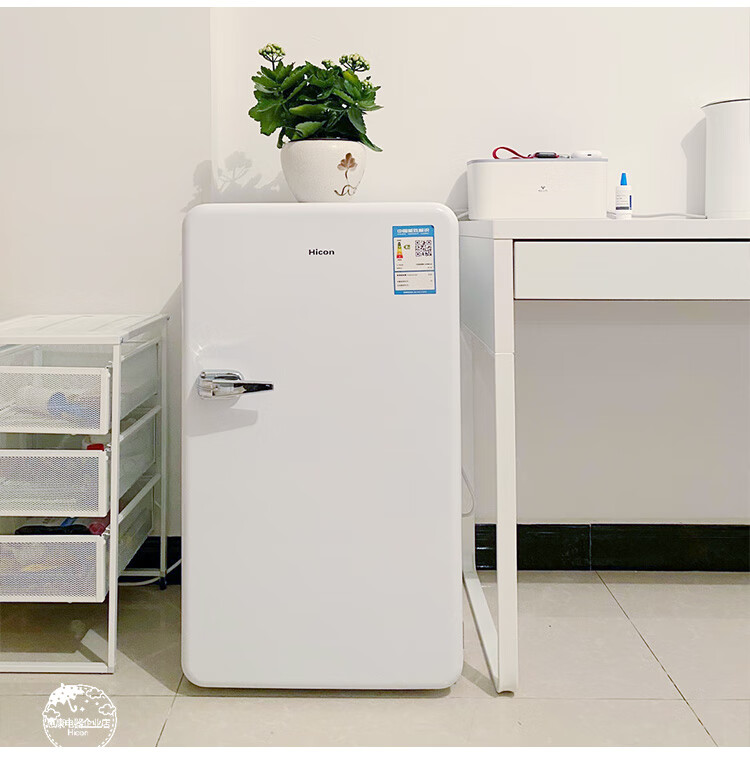 惠康冰箱家用小型复古小冰箱怀旧田园民宿个性网红静音单门冷藏柔鲜