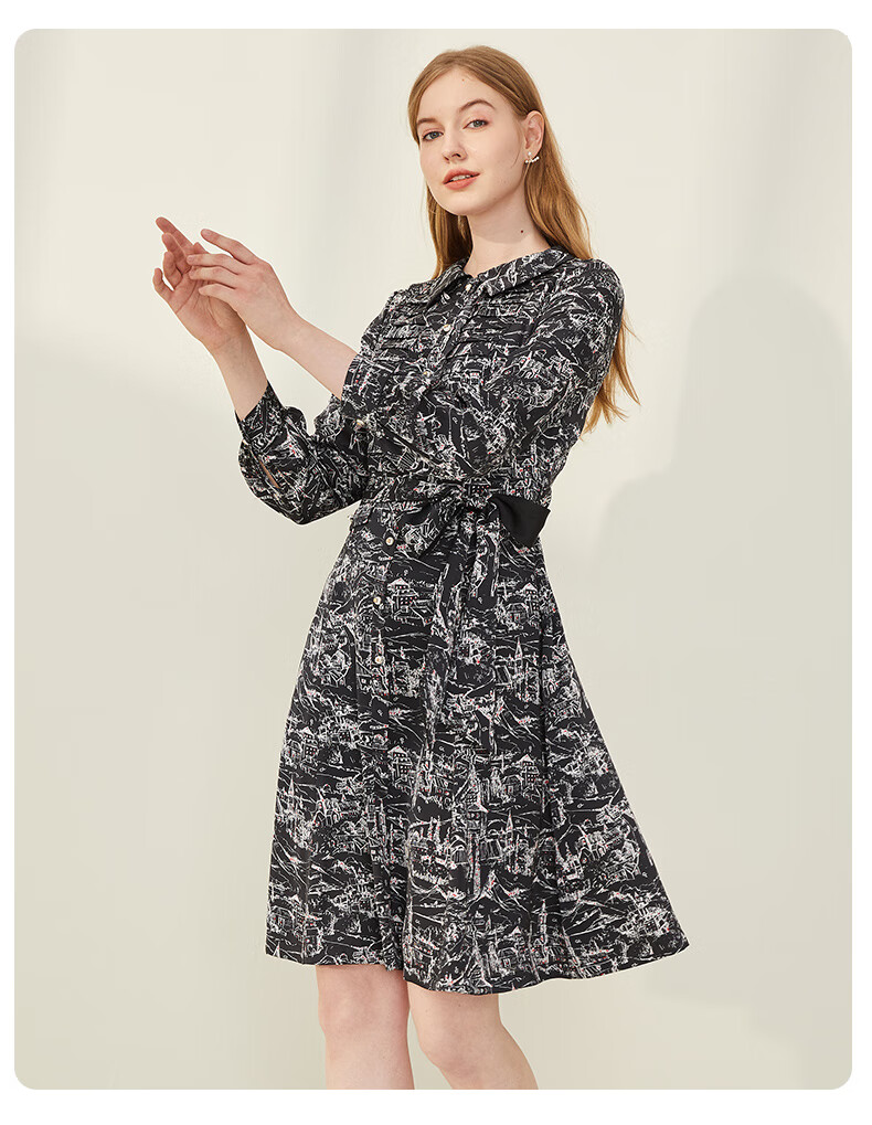 gerolamo衣恋官方集团依恋女装连衣裙春季法式气质时尚收腰显瘦连衣裙