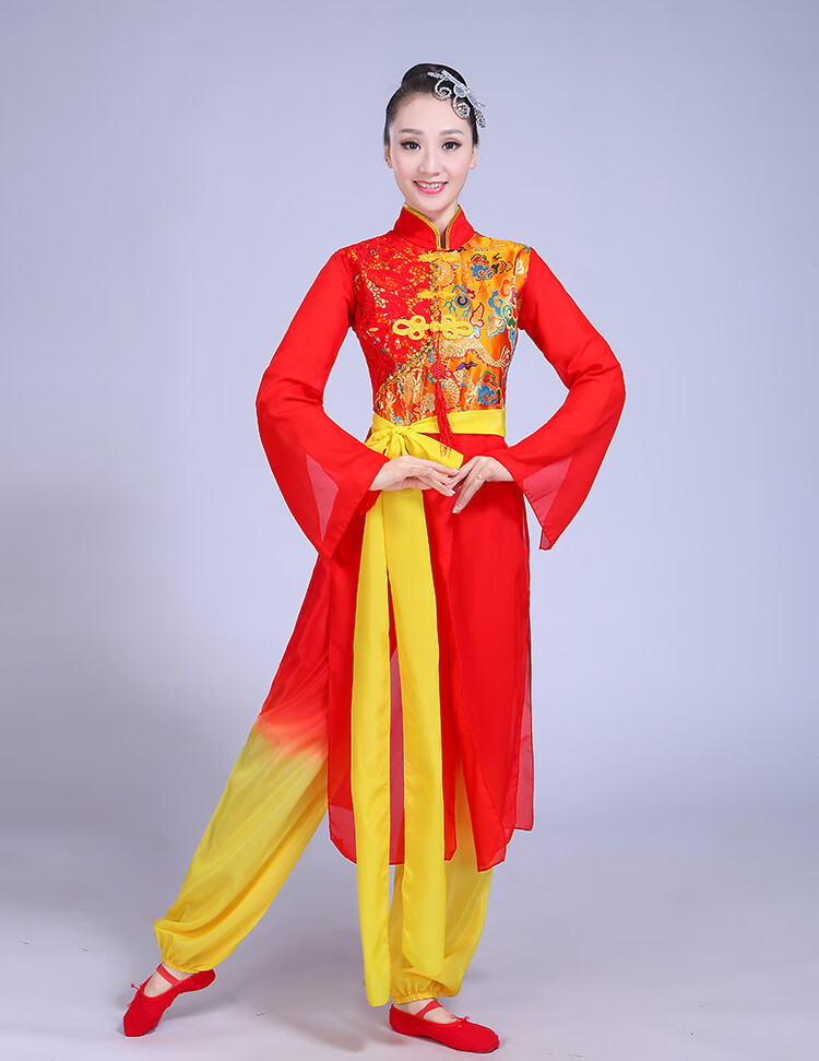 打鼓服演出服女国风2021新款喜庆锣鼓水鼓舞服装舞龙舞狮腰鼓服女古典