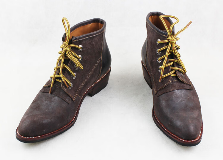 法士隆 高档手工头层牛皮固特异男鞋西部牛仔靴马靴摇滚靴马丁靴复古