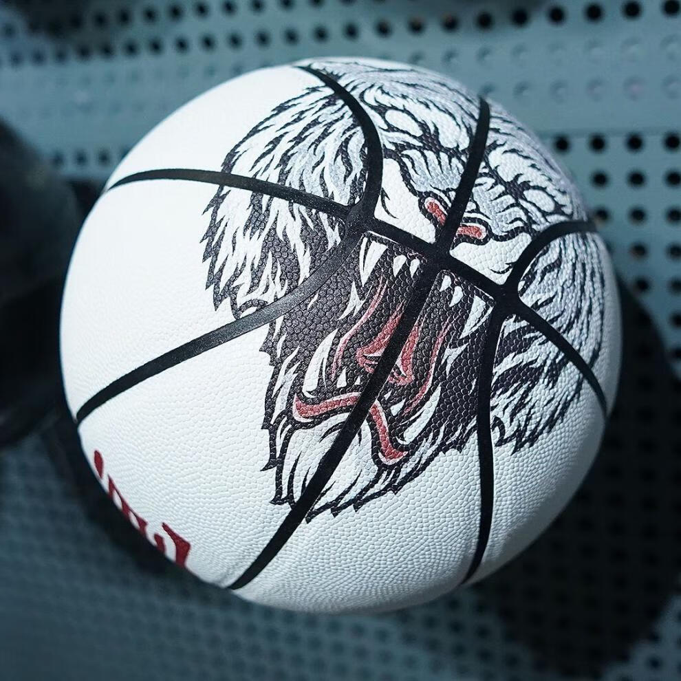 国潮困兽之斗青龙白虎篮球耐磨白色皮防滑软皮比赛标准7号 白虎寅篮球