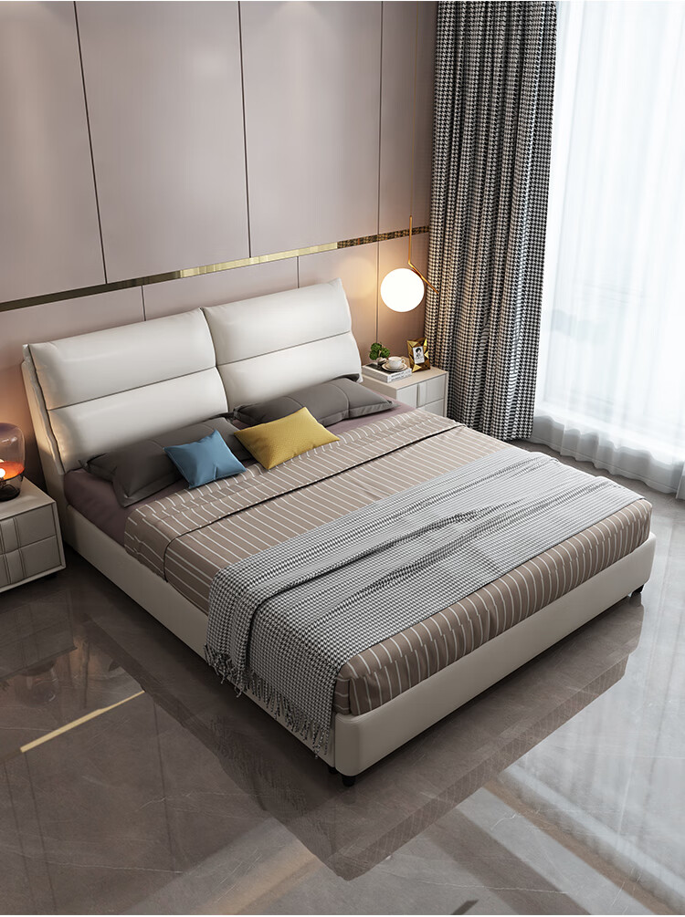 2022新款慕斯床主卧慕斯迪尔皮床床主卧简约现代网红床轻奢软床双人床