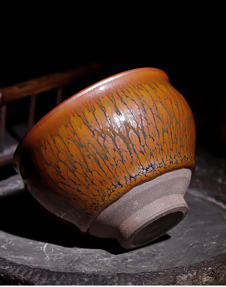 皇家雅致 博物馆收藏同款名师张家华佛光建盏茶杯纯手工鹧鸪茶盏杯