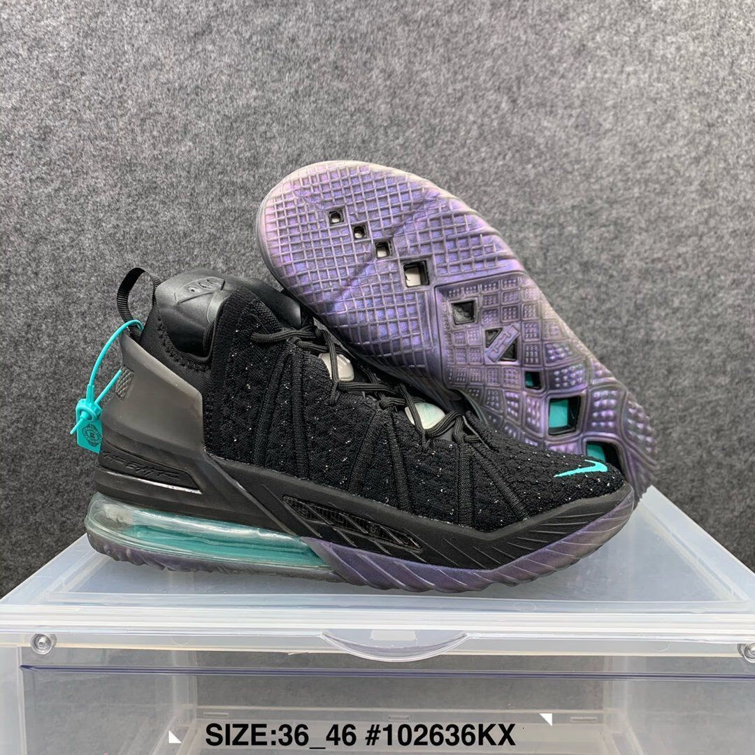 18中国玉气垫实战篮球鞋lbj18黑紫金中国红黑白彩虹运动鞋18代玉玺39