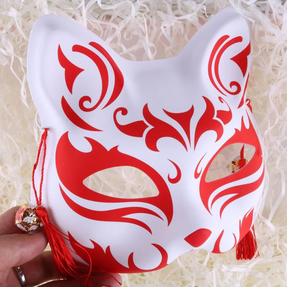 现货直发狸半脸网红古风猫脸面具彩绘二次元动漫男女万圣节舞会抖音