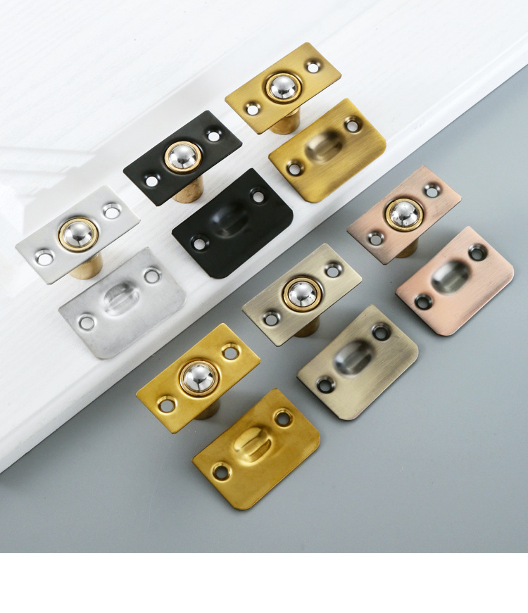 门碰珠 木门隐形门定位不锈钢门顶珠酒店ktv包厢门铜制弹簧碰珠锁 小