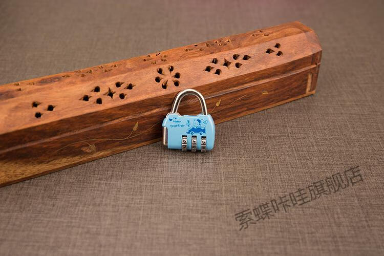 仿古挂锁迷你复古密码锁横开个性创意家用中式小号铜锁通用锁 复古三