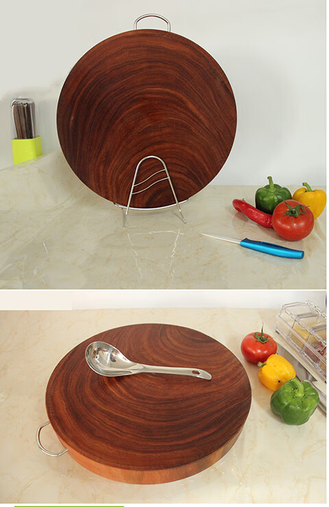 越南铁木砧板圆红铁木砧板任任剁圆形铁木菜板实木砧板整木切菜板面板