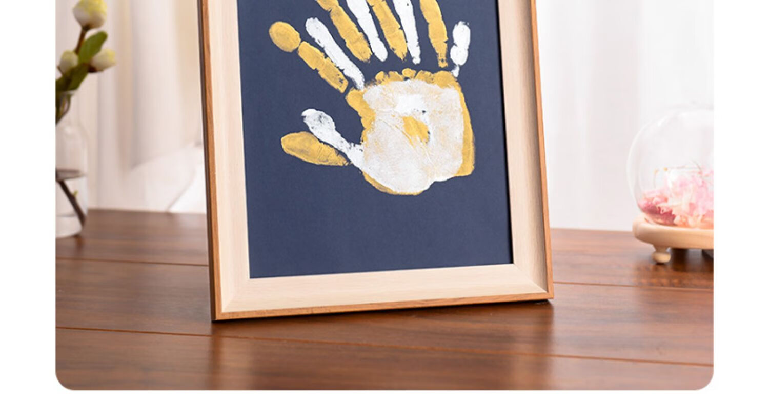 手印相框diy情侣手印相框彩色印手印按手掌印油画颜料印泥百天纪念